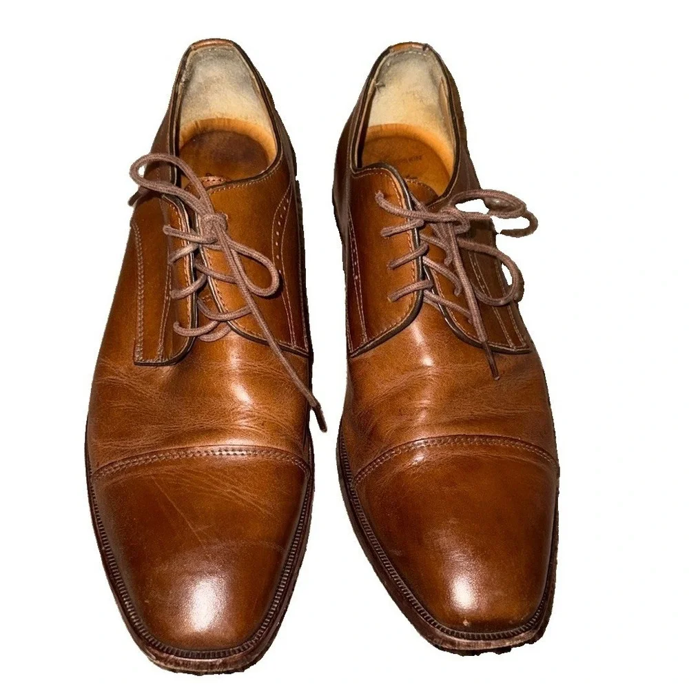 Johnson & Murphy Men's Leather Shoes Sz US 9 1/2 M Brazil Brown